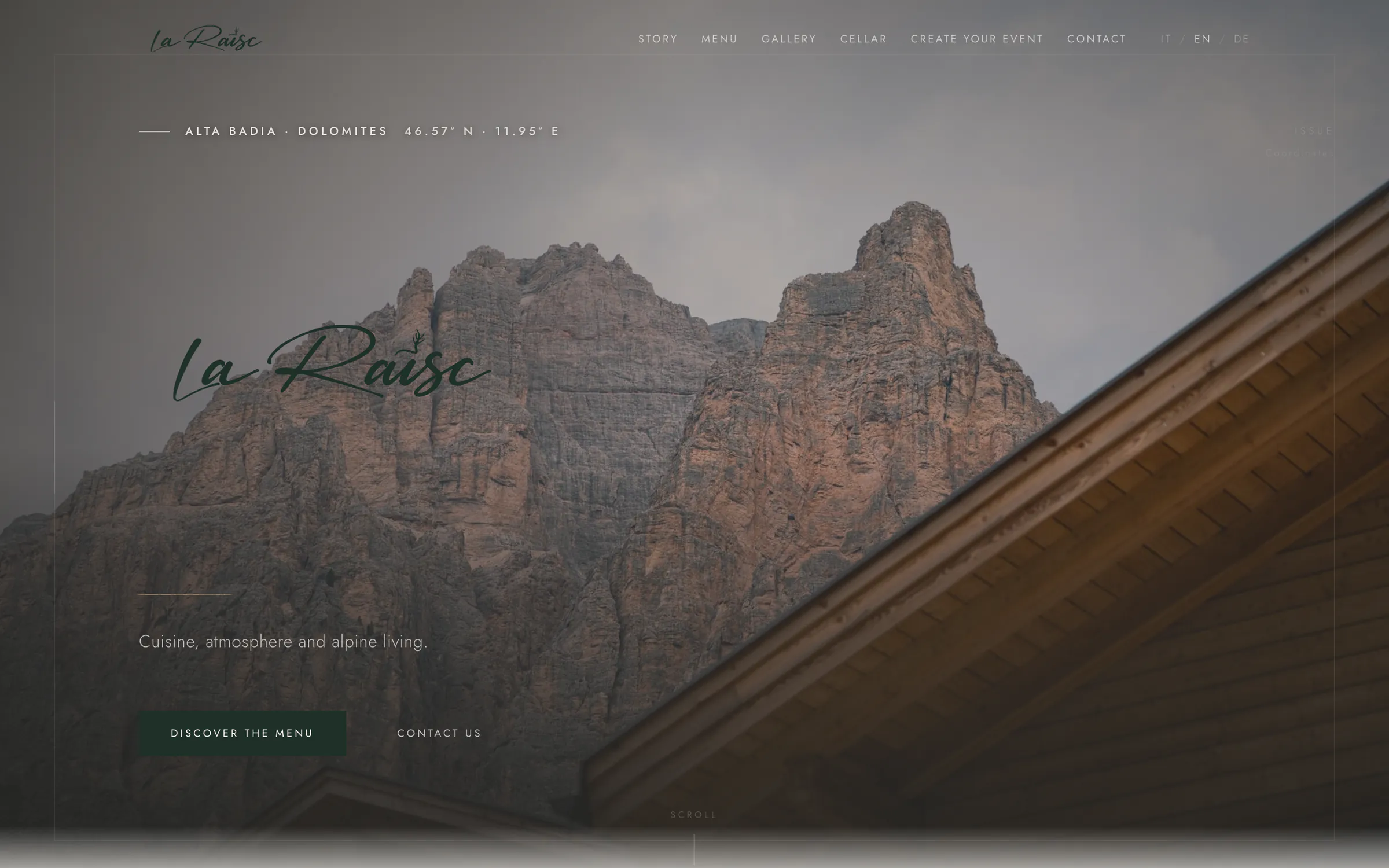 laraisc.com: the Dolomites behind the restaurant’s roof — cuisine, atmosphere and alpine life