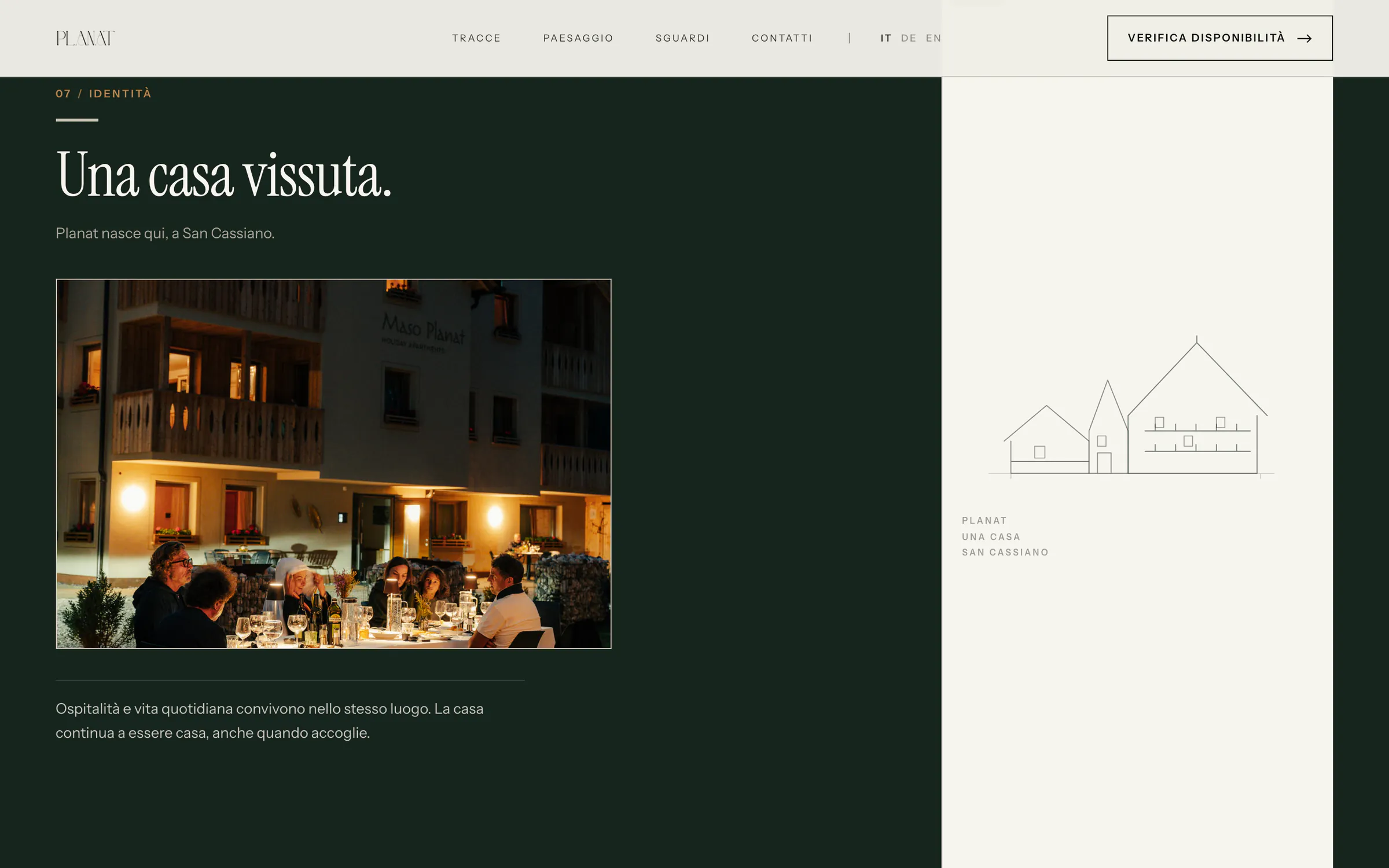 planat.it: “Una casa vissuta.”, una cena serale davanti alla casa